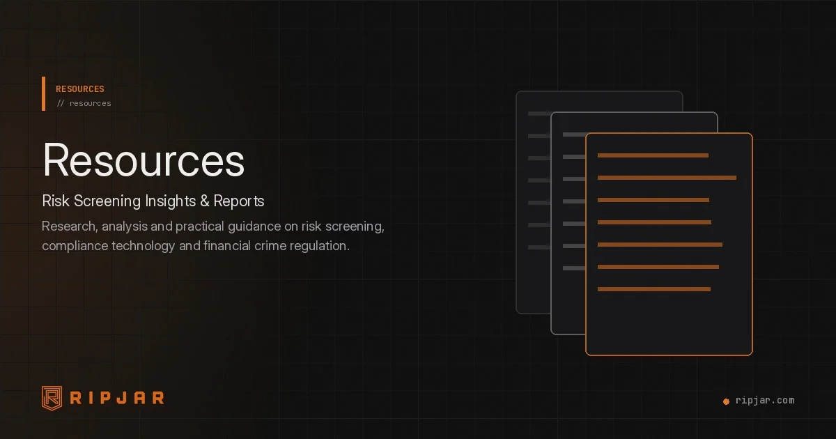 Resources | Risk Screening Insights & Reports | Ripjar